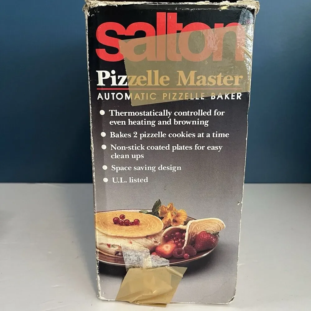 Salton Pizzelle Maker Master Automatic Electric Baker WM-6 1994 VTG Tested!